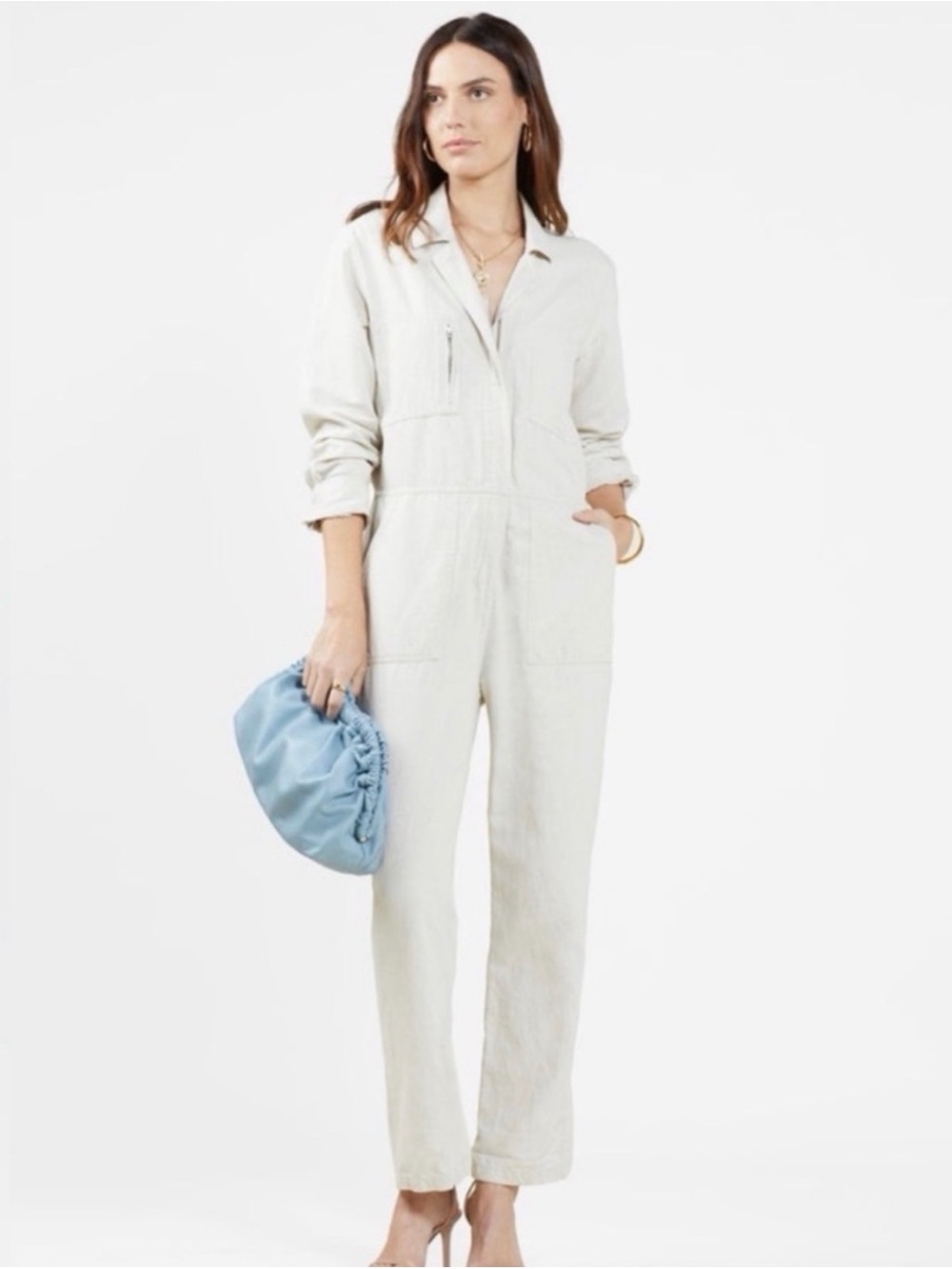 NWT Outerknown Amodelie Utility Jumpsuit Oat Size Small